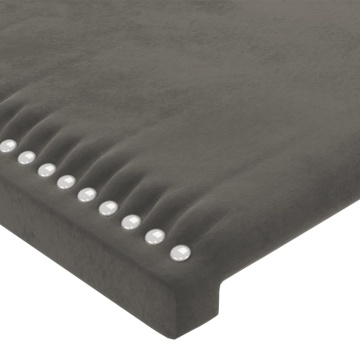 Tăblie de pat cu LED, gri închis, 80x5x78/88 cm, catifea - Img 6