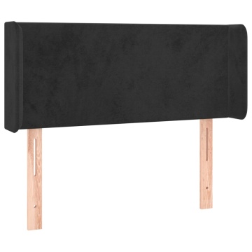Tăblie de pat cu LED, negru, 103x16x78/88 cm, catifea - Img 3