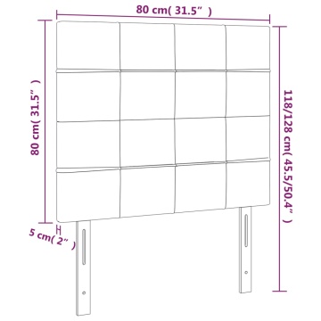 Tăblie de pat cu LED, negru, 80x5x118/128 cm, catifea - Img 5
