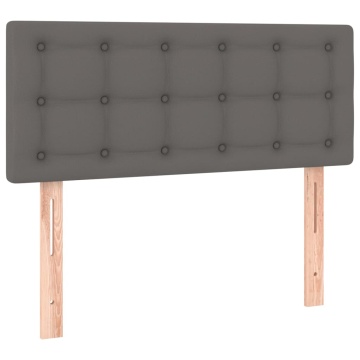 Tăblie de pat, gri, 90x5x78/88 cm, piele ecologică - Img 2