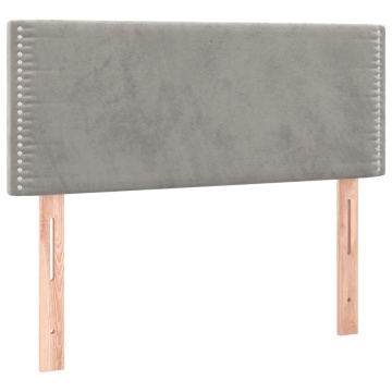 Tăblie de pat, gri deschis, 100x5x78/88 cm, catifea - Img 2