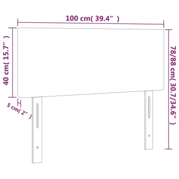 Tăblie de pat, gri închis, 100x5x78/88 cm, textil - Img 7