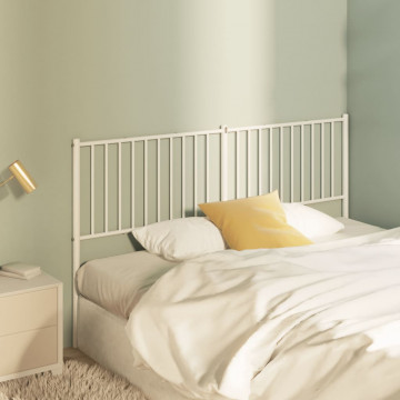 Tăblie de pat metalică, alb, 166x3x90 cm - Img 1