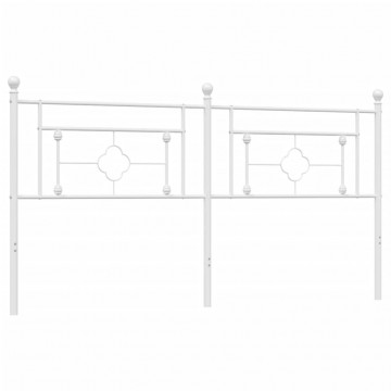 Tăblie de pat metalică, alb, 180 cm - Img 2