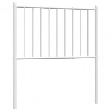 Tăblie de pat metalică, alb, 75 cm - Img 2
