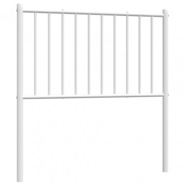 Tăblie de pat metalică, alb, 84,5x3x90 cm - Img 2