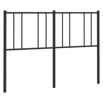 Tăblie de pat metalică, negru, 160 cm - Img 4