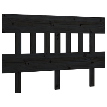 Tăblie de pat, negru, 143,5x3x81 cm, lemn masiv de pin - Img 2