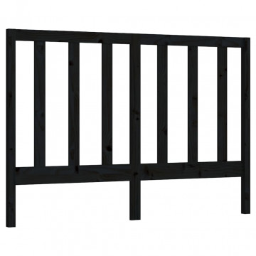 Tăblie de pat, negru, 166x4x100 cm, lemn masiv de pin - Img 2