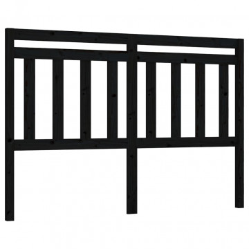 Tăblie de pat, negru, 166x4x100 cm, lemn masiv de pin - Img 2