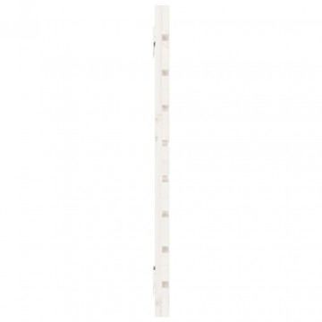 Tăblie de pat pentru perete, alb, 126x3x63 cm, lemn masiv pin - Img 8
