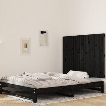 Tăblie de pat pentru perete, negru, 127,5x3x90 cm - Img 1