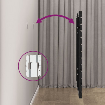 Tăblie de pat pentru perete, negru 146x3x91,5 cm lemn masiv pin - Img 5