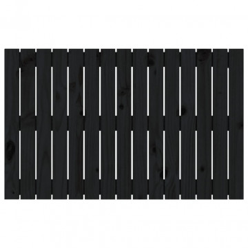 Tăblie de pat pentru perete, negru, 95,5x3x60cm, lemn masiv pin - Img 4