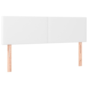 Tăblii de pat, 2 buc., alb, 72x5x78/88 cm, piele ecologică - Img 2