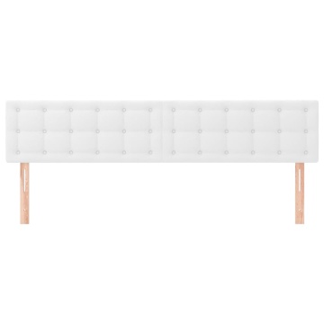Tăblii de pat, 2 buc, alb, 80x5x78/88 cm, piele ecologică - Img 3