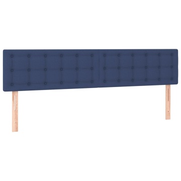 Tăblii de pat, 2 buc, albastru, 100x5x78/88 cm, textil - Img 2