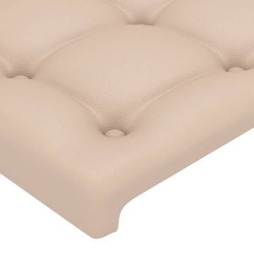 Tăblii de pat 2 buc, cappuccino 90x5x78/88 cm piele ecologică - Img 4