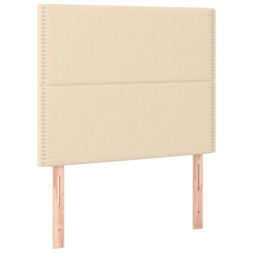 Tăblii de pat, 2 buc, crem, 100x5x78/88 cm, textil - Img 2