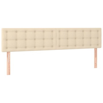 Tăblii de pat, 2 buc, crem, 100x5x78/88 cm, textil - Img 2