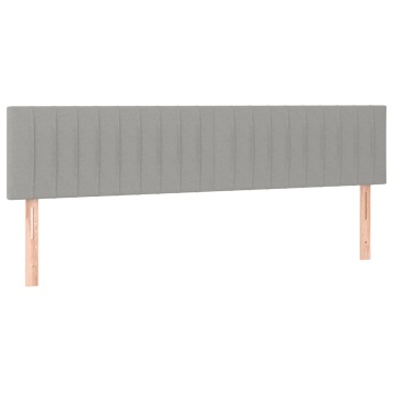 Tăblii de pat, 2 buc, gri deschis, 100x5x78/88 cm, textil - Img 2