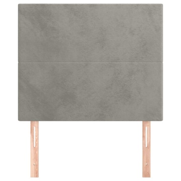 Tăblii de pat, 2 buc, gri deschis, 80x5x78/88 cm, catifea - Img 3
