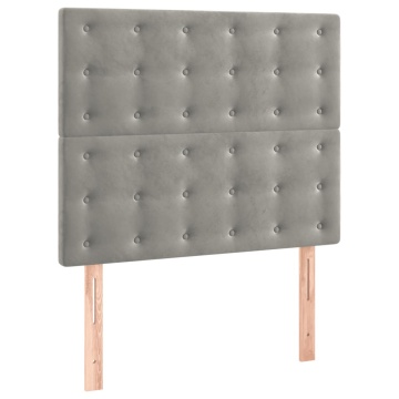 Tăblii de pat, 2 buc, gri deschis, 90x5x78/88 cm, catifea - Img 2