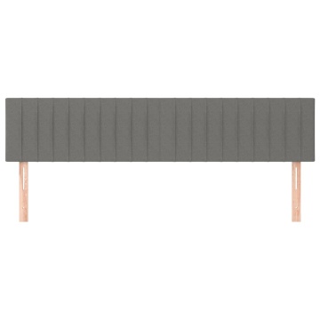 Tăblii de pat, 2 buc, gri închis, 100x5x78/88 cm, textil - Img 3