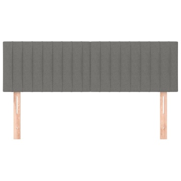 Tăblii de pat, 2 buc., gri închis, 72x5x78/88 cm, textil - Img 3