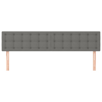 Tăblii de pat, 2 buc, gri închis, 80x5x78/88 cm, textil - Img 3