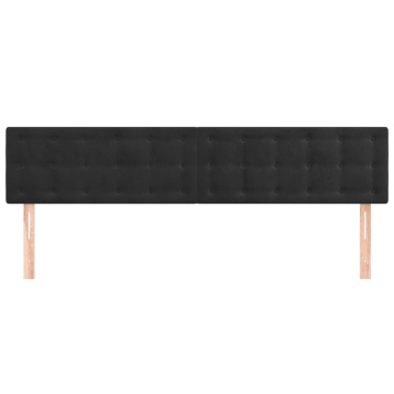 Tăblii de pat, 2 buc, negru, 100x5x78/88 cm, catifea - Img 3