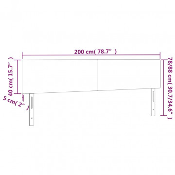 Tăblii de pat, 2 buc, negru, 100x5x78/88 cm, piele ecologică - Img 7