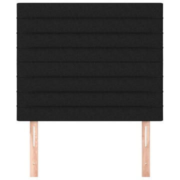 Tăblii de pat, 2 buc, negru, 100x5x78/88 cm, textil - Img 3