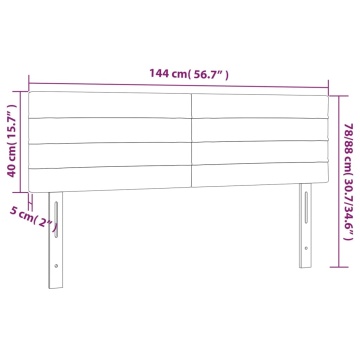 Tăblii de pat, 2 buc., negru, 72x5x78/88 cm, textil - Img 7