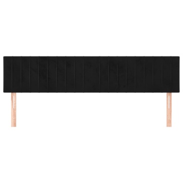 Tăblii de pat, 2 buc, negru, 80x5x78/88 cm, catifea - Img 3