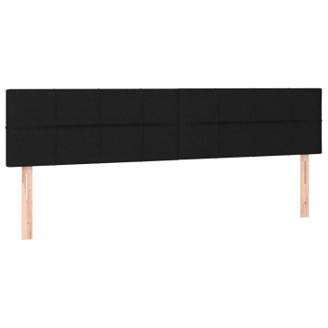 Tăblii de pat, 2 buc, negru, 80x5x78/88 cm, textil - Img 2