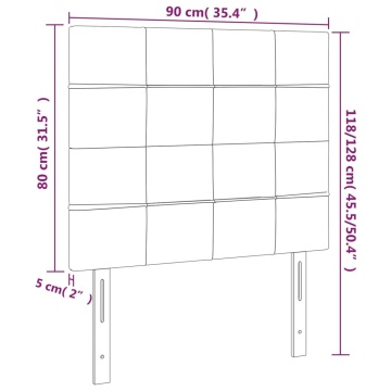 Tăblii de pat, 2 buc, negru, 90x5x78/88 cm, catifea - Img 7