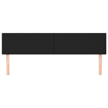 Tăblii de pat, 2 buc, negru, 90x5x78/88 cm, piele ecologică - Img 3