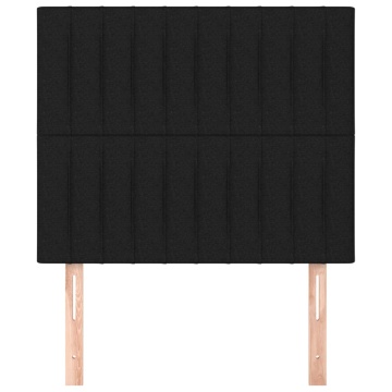 Tăblii de pat, 2 buc, negru, 90x5x78/88 cm, textil - Img 3