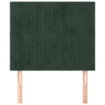 Tăblii de pat, 2 buc, verde închis, 100x5x78/88 cm, catifea - Img 3