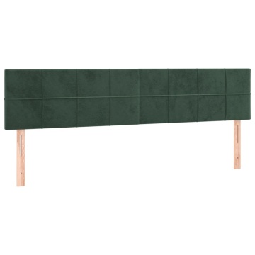 Tăblii de pat, 2 buc, verde închis, 80x5x78/88 cm, catifea - Img 2