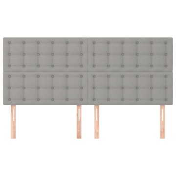 Tăblii de pat, 4 buc, gri deschis, 80x5x78/88 cm, textil - Img 3