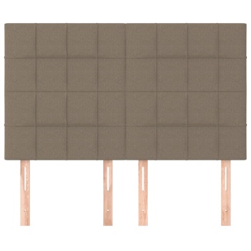 Tăblii de pat, 4 buc, gri taupe, 72x5x78/88 cm, textil - Img 3