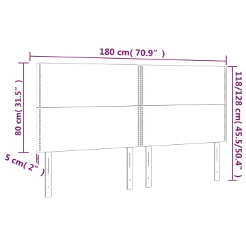 Tăblii de pat, 4 buc, negru, 90x5x78/88 cm, textil - Img 7