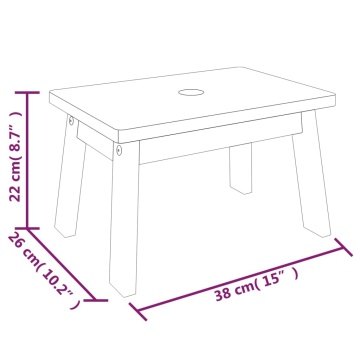 Taburet cu 1 treaptă, 38x26x22 cm, lemn masiv de acacia - Img 7