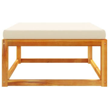 Taburet de grădină cu pernă, 65x65x29 cm, lemn masiv acacia - Img 4