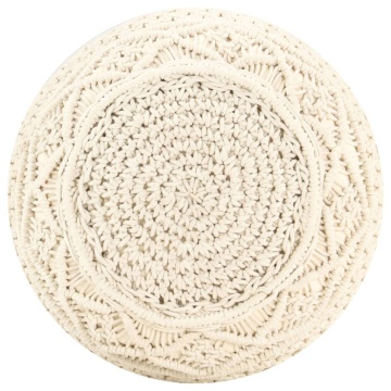 Taburet puf macrame lucrat manual, 45 x 30 cm, bumbac - Img 3