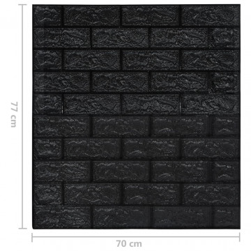 Tapet de perete autocolant, model cărămizi 3D, 40 buc., negru - Img 6