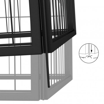 Țarc câini 28 panouri negru 100x50 cm oțel vopsit electrostatic - Img 5