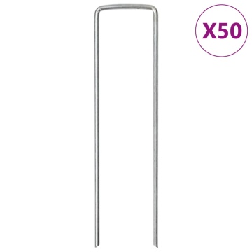 Țăruși de pământ în formă de U 50 buc. 15x3,5cm oțel galvanizat - Img 1